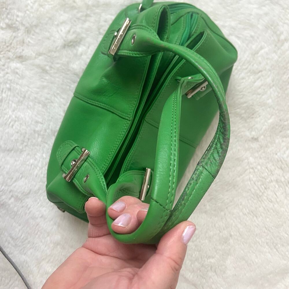 Vintage Tommy & Kate Y2K Apple Green Genuine Leather Buckle Shoulder Bag - Picture 10 of 13